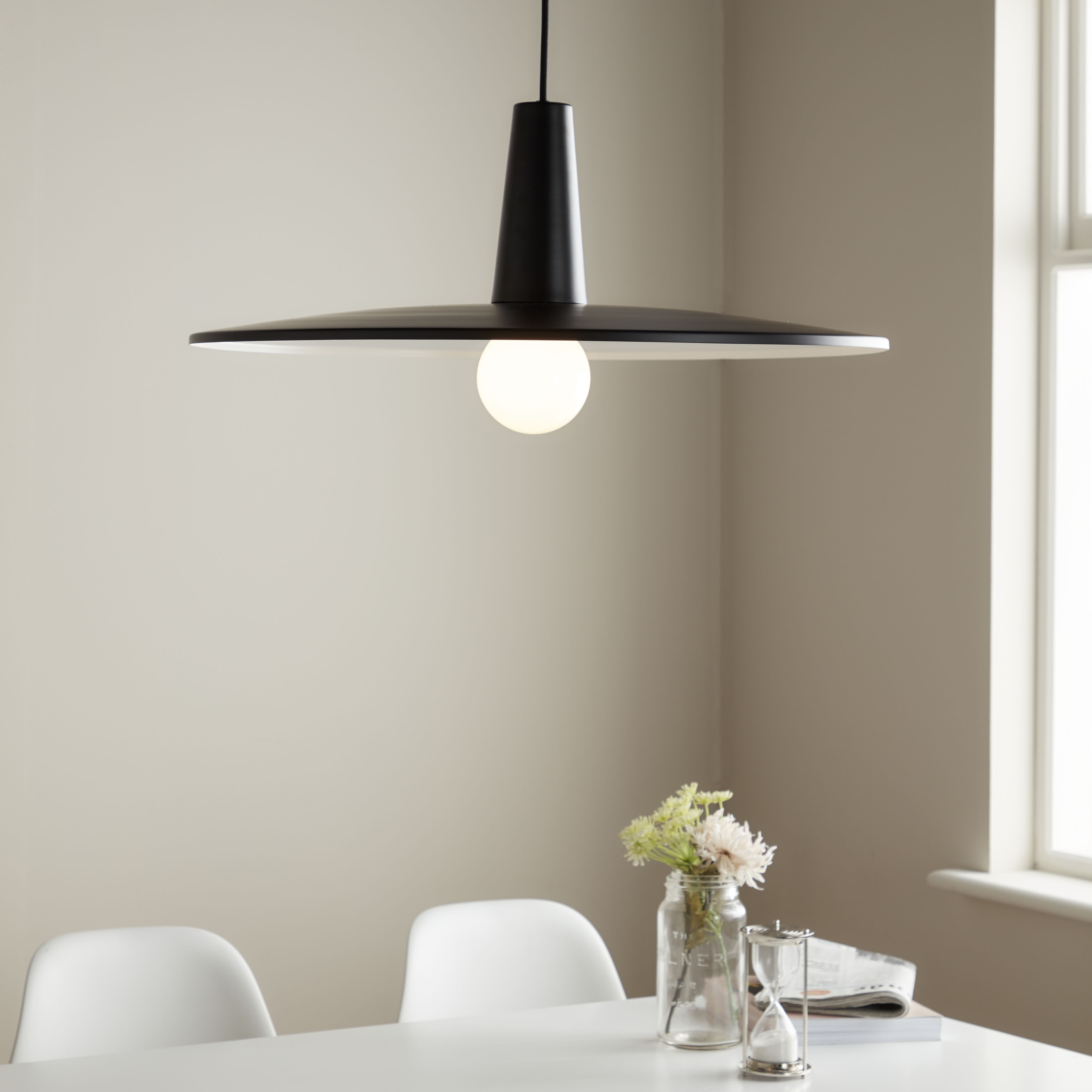 GoodHome Hibonit Black Pendant Ceiling Light, (Dia)585mm Price Comparisons | Compare The Build