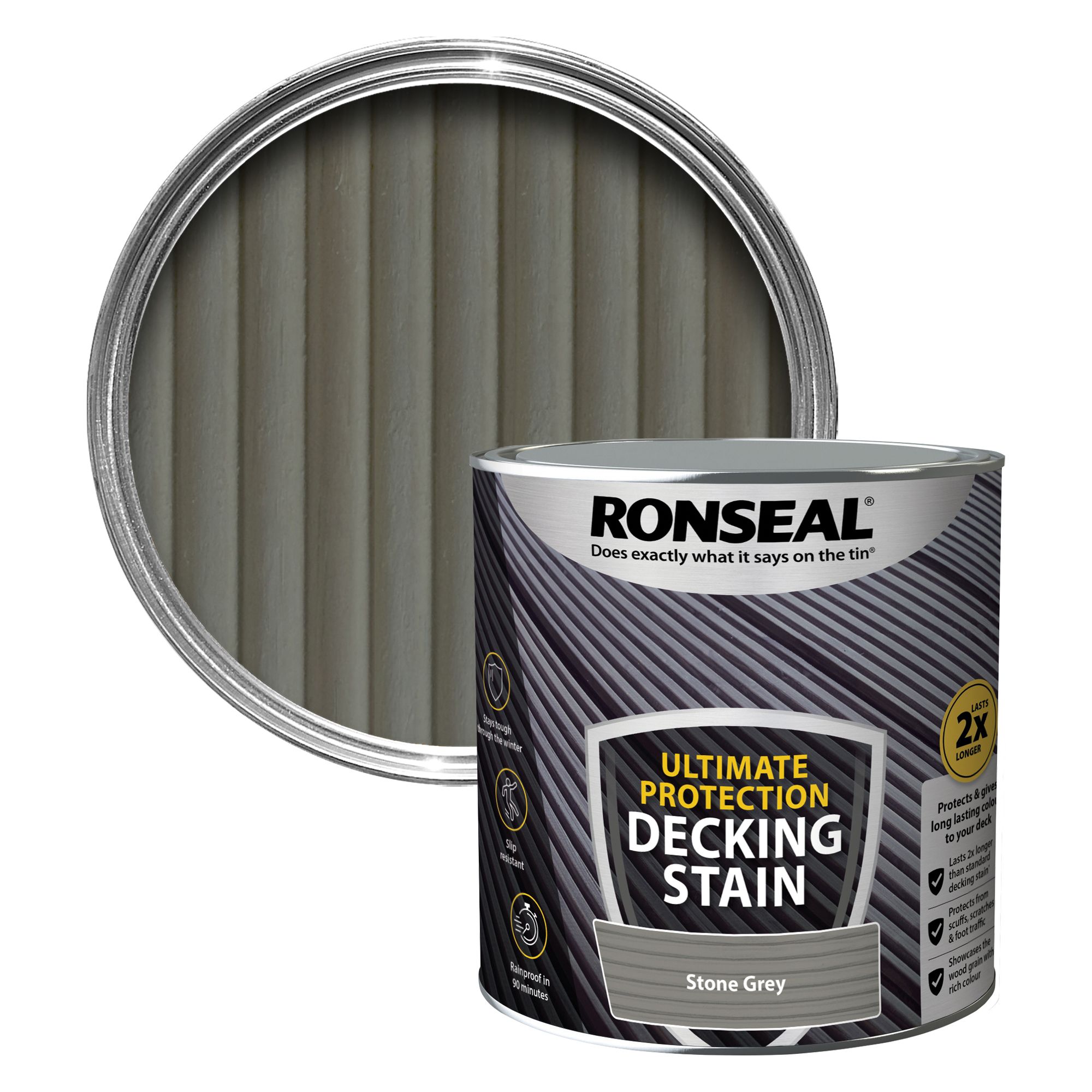 Ronseal Ultimate protection Stone grey Matt Decking Wood stain, 2.5L Price Comparisons | Compare The Build