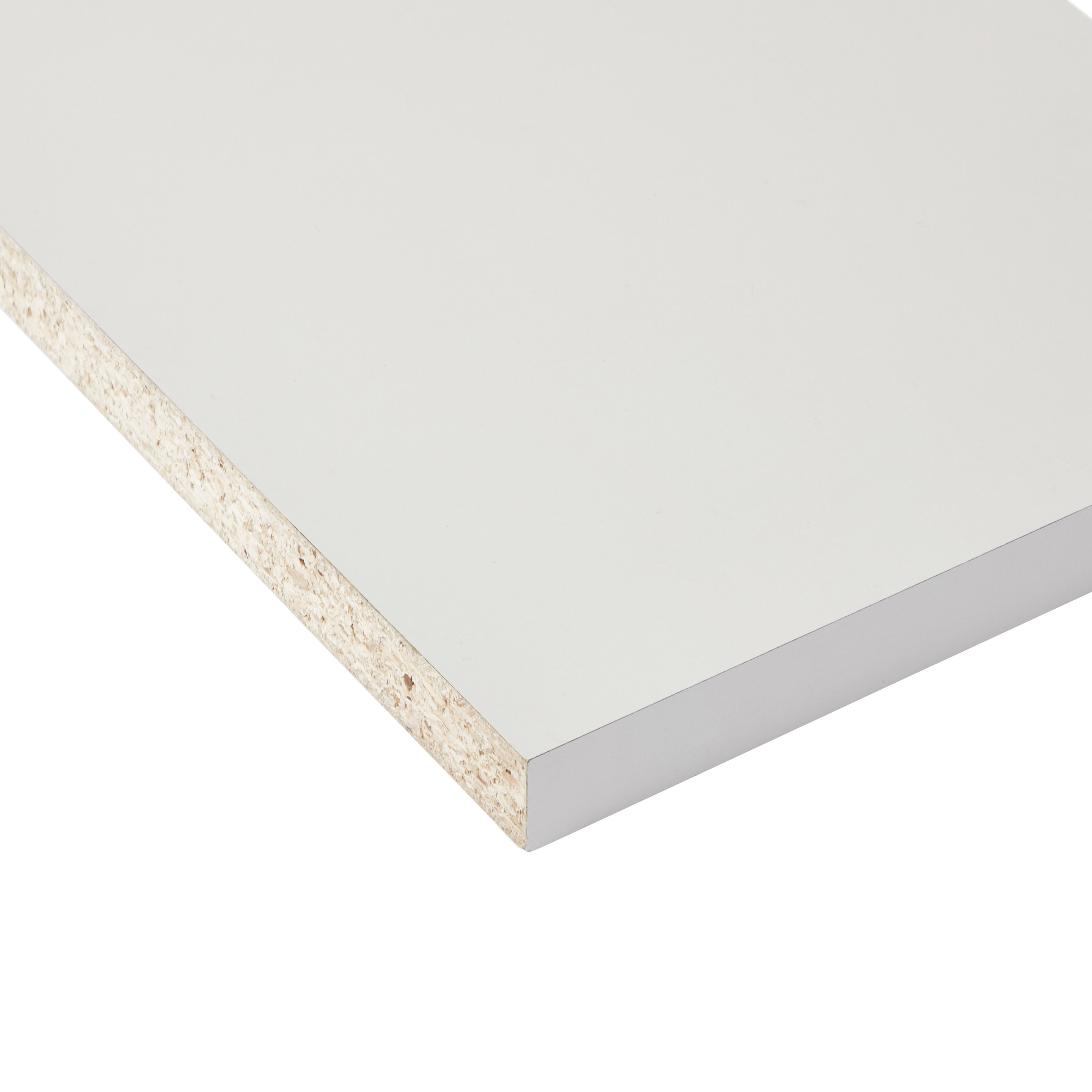 White Gloss Semi edged Furniture panel, (L)2.5m (W)600mm (T)18mm Price Comparisons | Compare The Build