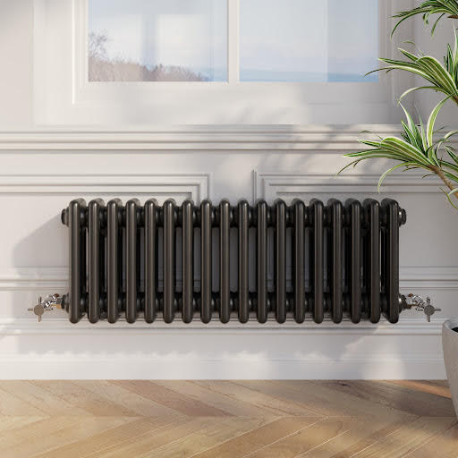 Park Lane Traditional Colosseum Triple Bar Column Radiator Black - 300 x 830mm | Compare The Build