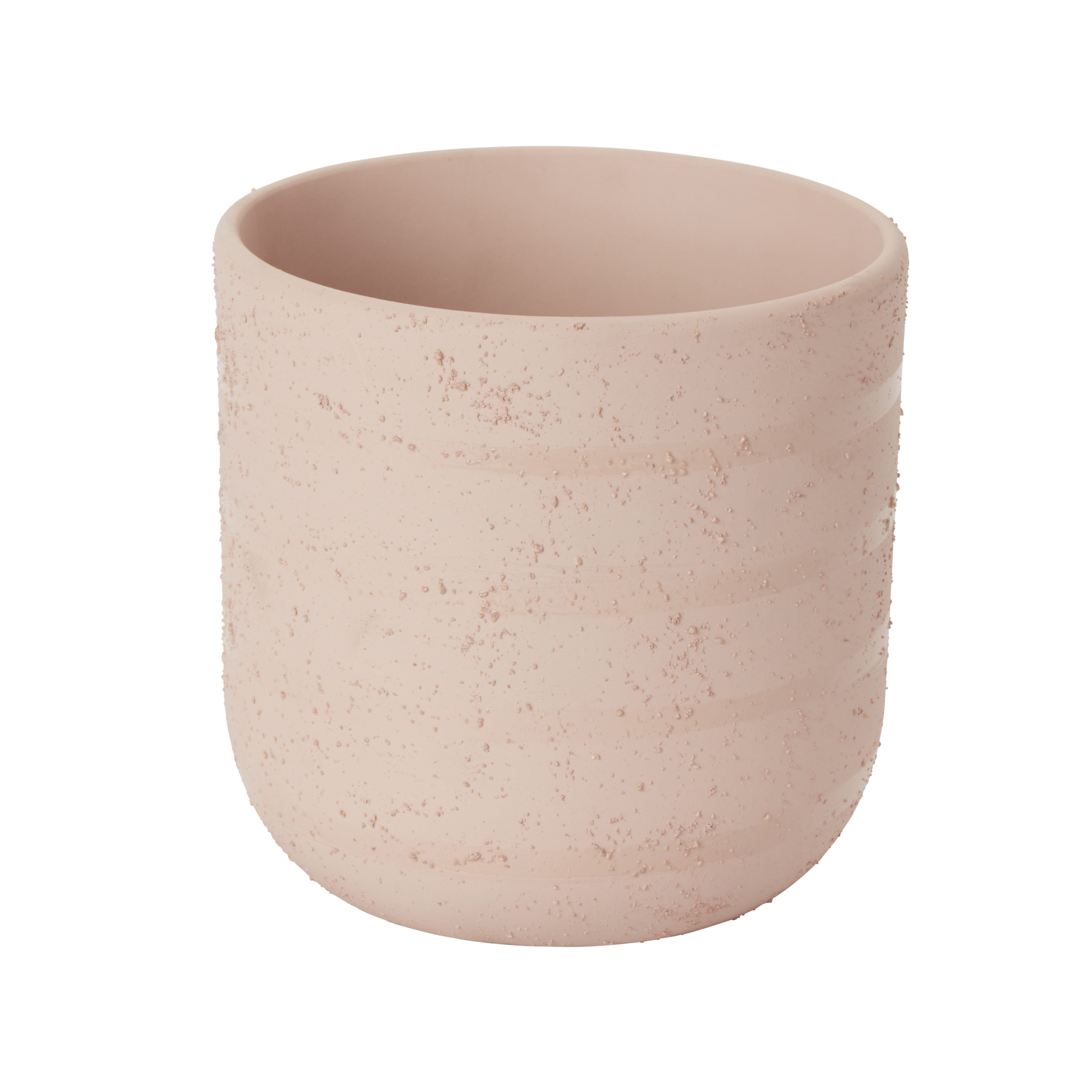 GoodHome Peach Whip Clay Striped Round Plant Pot (Dia)14.1Cm Price Comparisons | Compare The Build