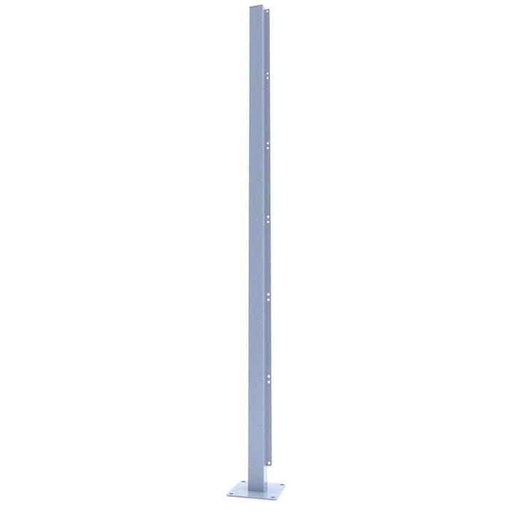 Aluminium Single Post With Base For Privacy Screen - 600mm x 60mm x 60mm Grey Price Comparisons | Compare The Build