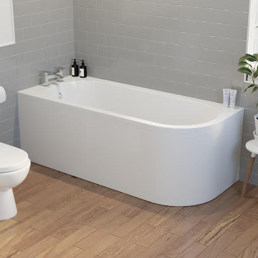 Affine Single Ended J Shape Left Hand Side Bath - 1700 x 725mm Price Comparisons | Compare The Build