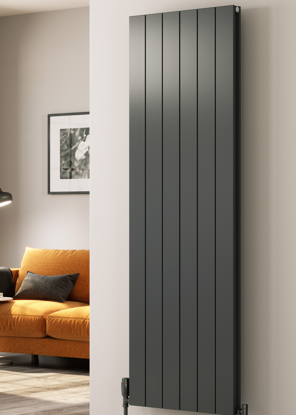 Reina Casina Vertical Aluminium Designer Radiator, Anthracite, 1800mm x 280mm Price Comparisons | Compare The Build