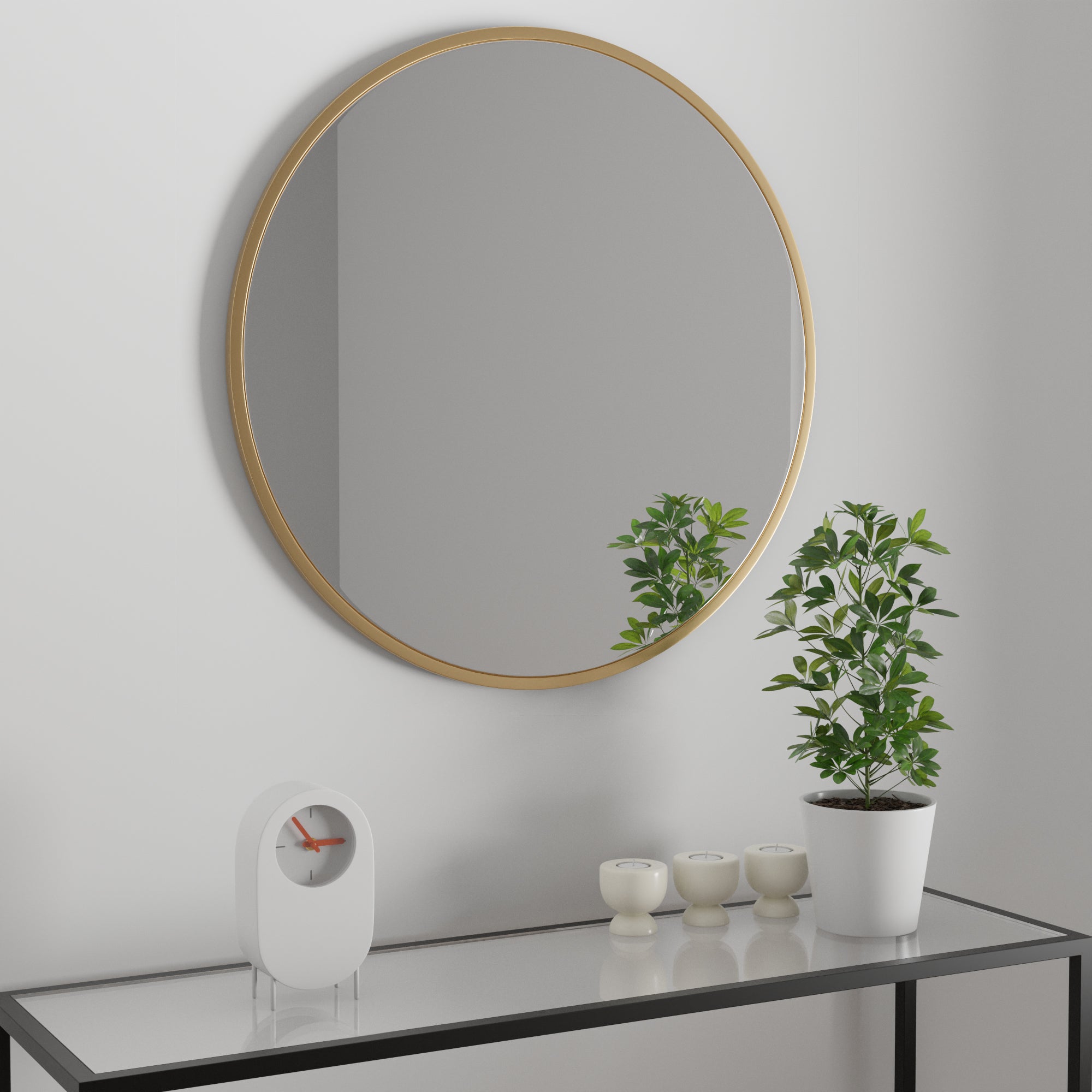 Apartment Round Wall Mirror, 80cm Gold Effect Price Comparisons | Compare The Build