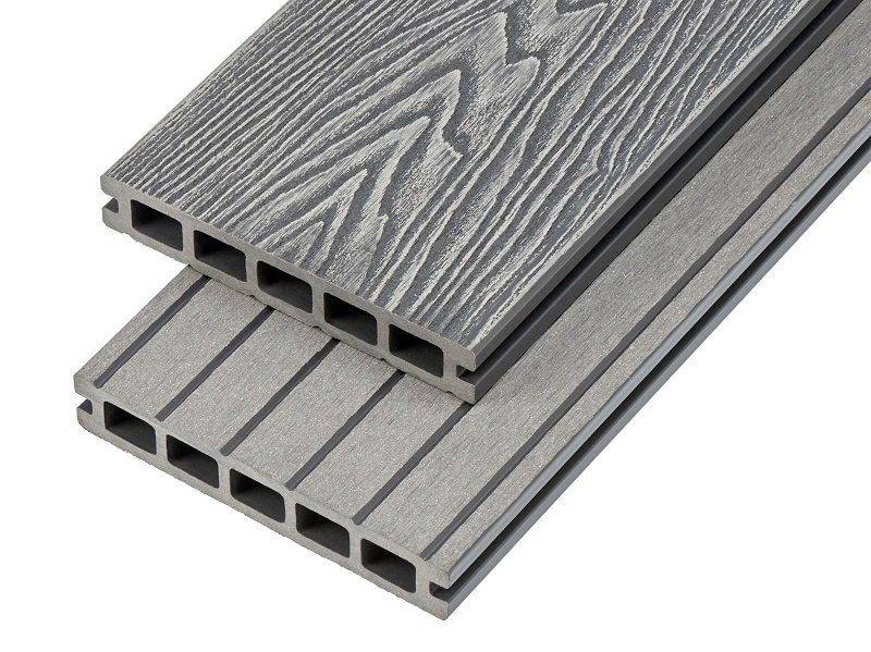 Woodgrain Effect Hollow Domestic Grade Composite Decking Board 4000mm x 150mm x 25mm - Light Grey Price Comparisons | Compare The Build