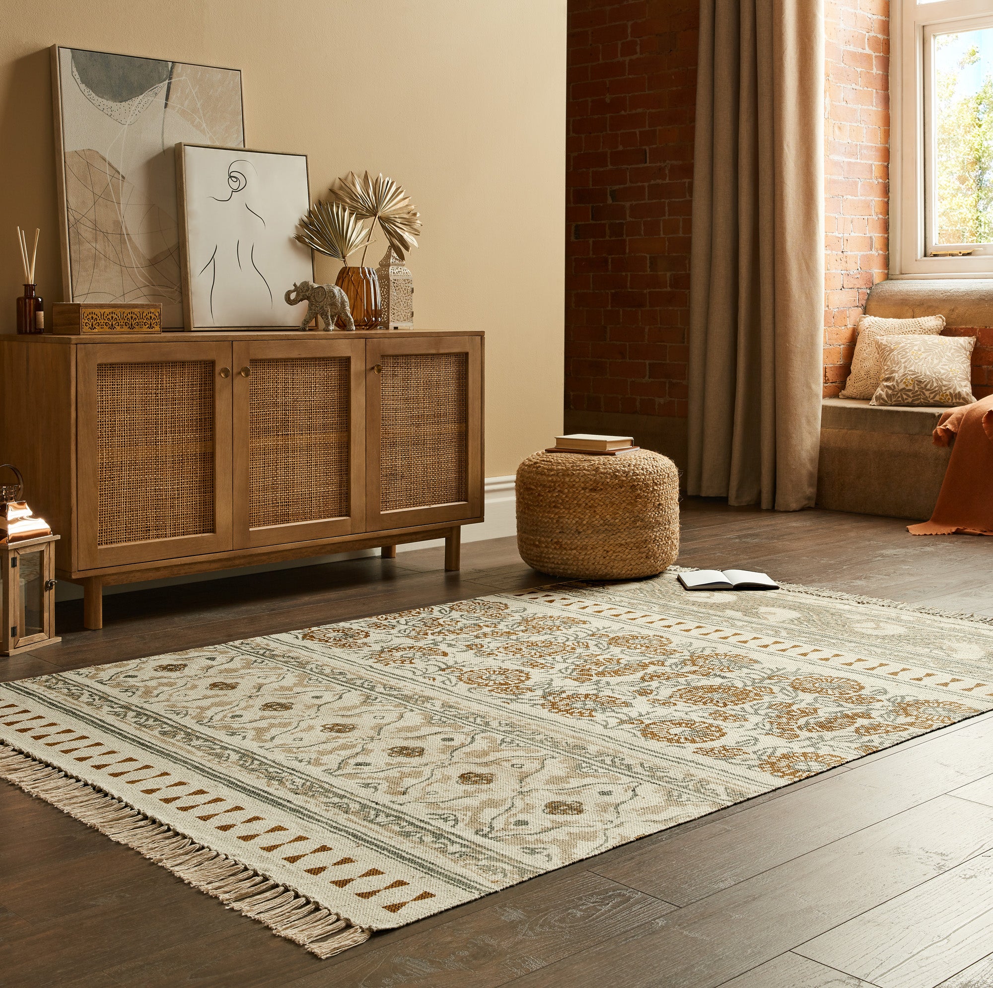 Bhavra Cotton Flatweave Rug Natural Price Comparisons | Compare The Build