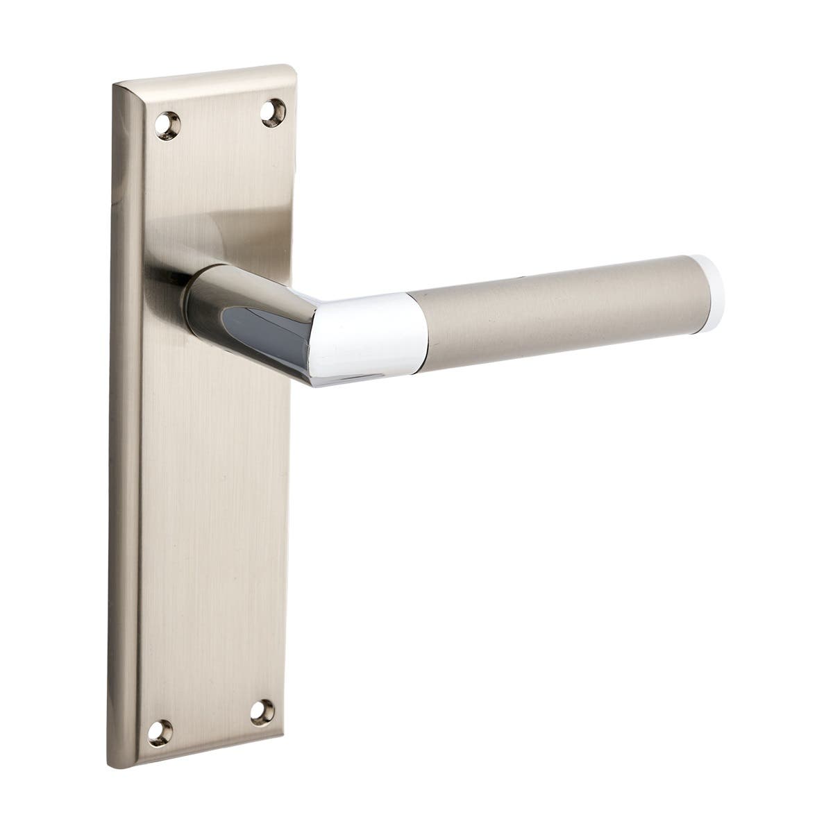 Stretton Lever Latch Door Handle Dual-Tone Brushed Nickel Price Comparisons | Compare The Build