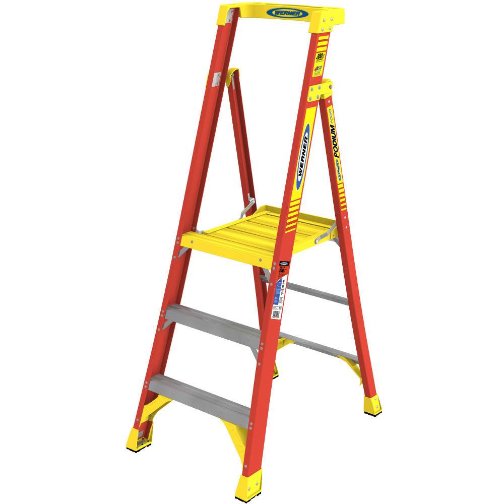 Werner 3 Tread Fibreglass Podium Ladder - ANSI 72003 Price Comparisons | Compare The Build