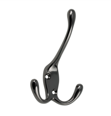 Black Nickel Plated Three Prong Hat &amp; Coat Hook - Wall/Door Mountable - Decohooks Price Comparisons | Compare The Build