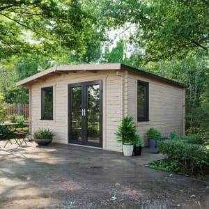 Power Sheds 16 x 14ft Right Hand Door Apex Chalet Log Cabin Price Comparisons | Compare The Build