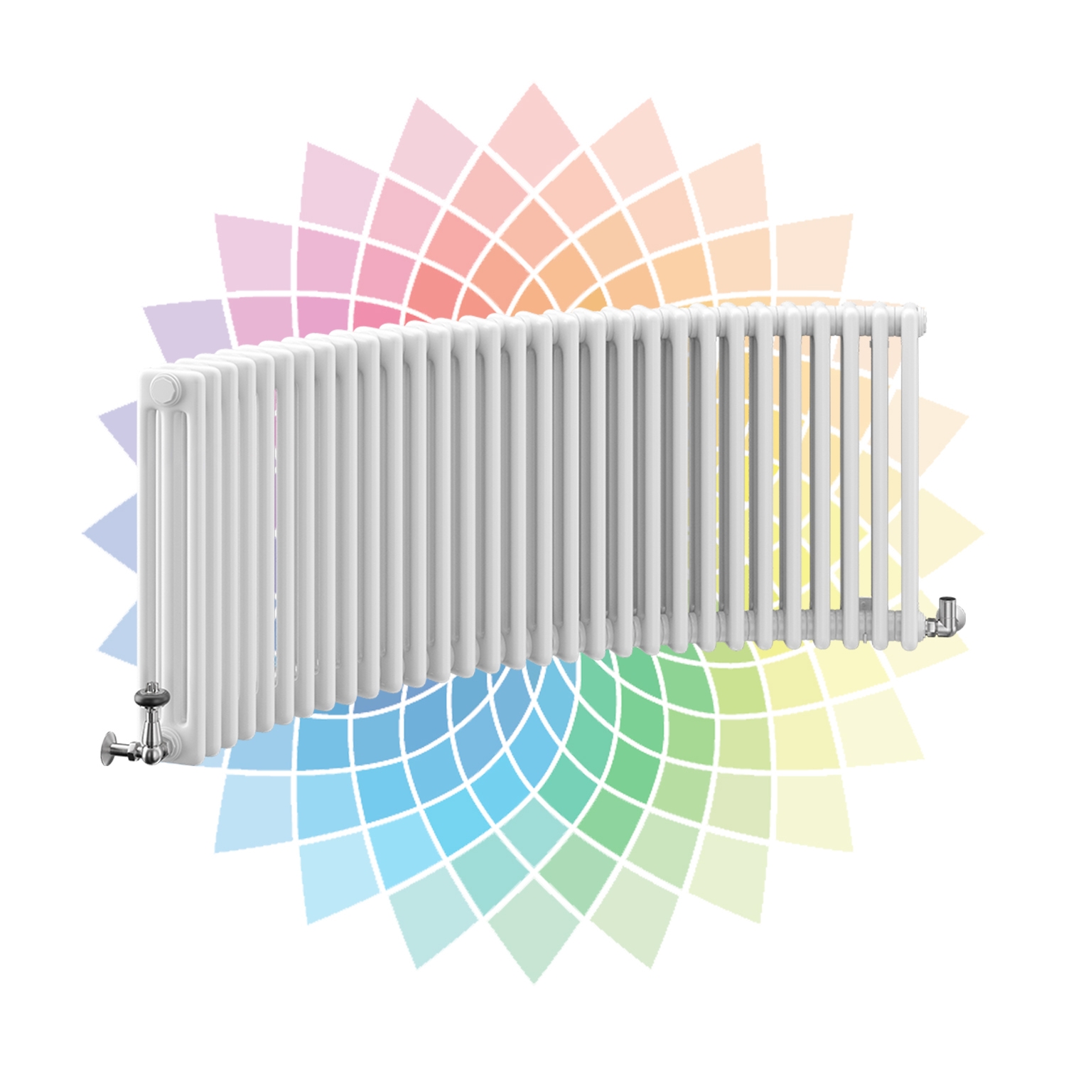 Nordic 3 Column Curved Horizontal Radiator, Custom Colour, 400mm x 1824mm | Compare The Build