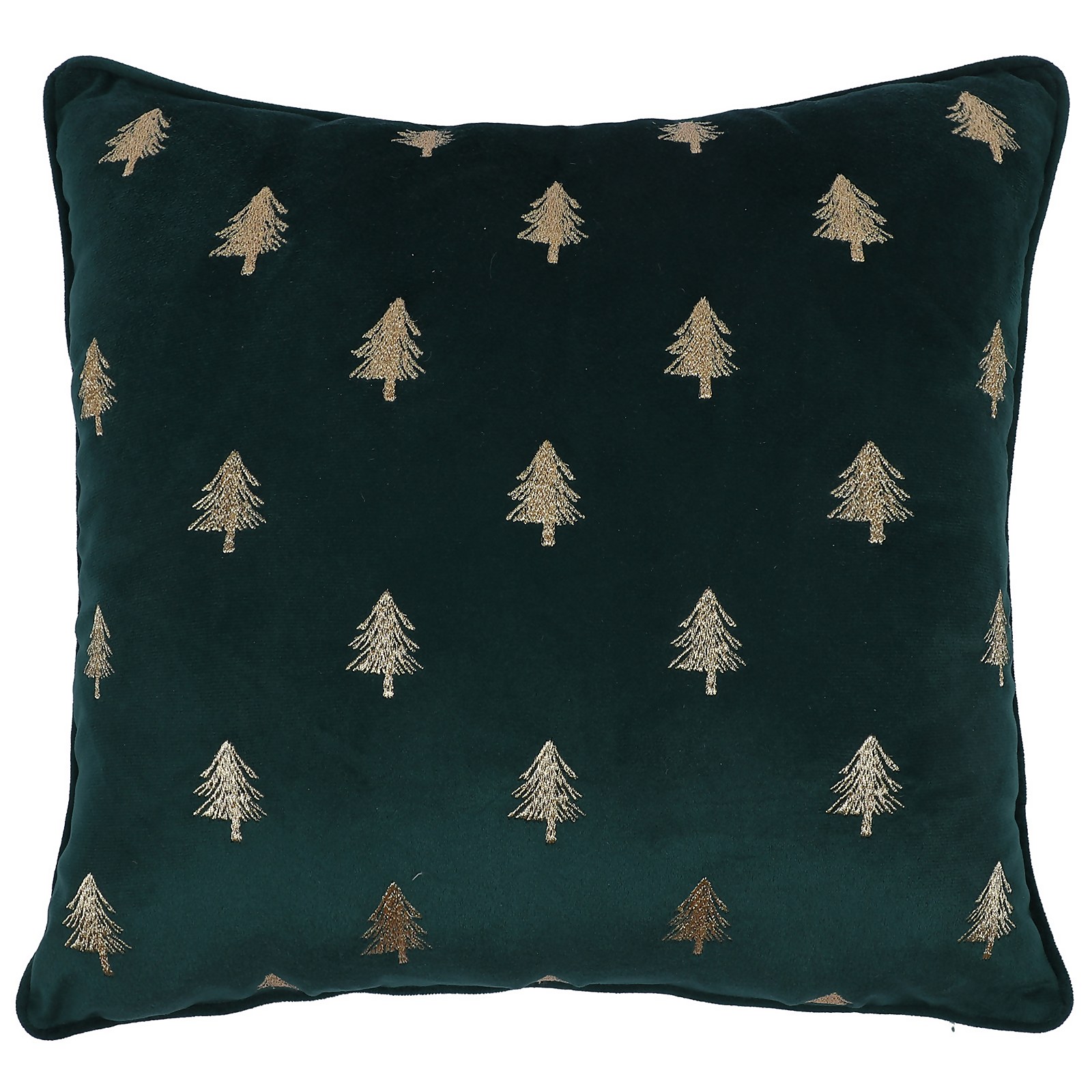 Gold Embroidery Christmas Tree Cushion - 43x43cm Price Comparisons | Compare The Build