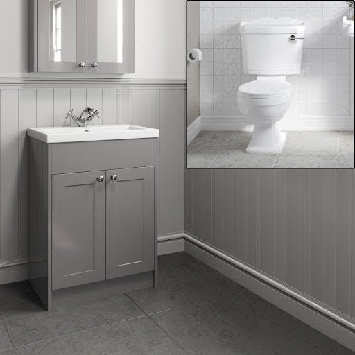 Park Lane Legend Toilet & Traditional Grey Vanity Unit 600mm | Compare The Build