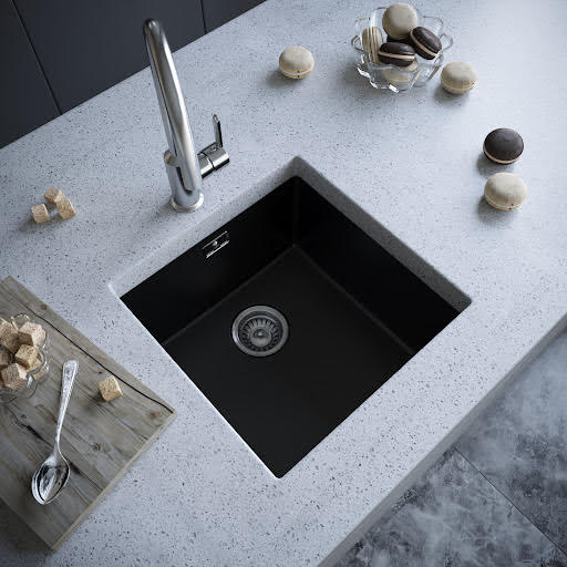 Sauber Black Composite Undermount Inset Single Bowl Kitchen Sink Price Comparisons | Compare The Build