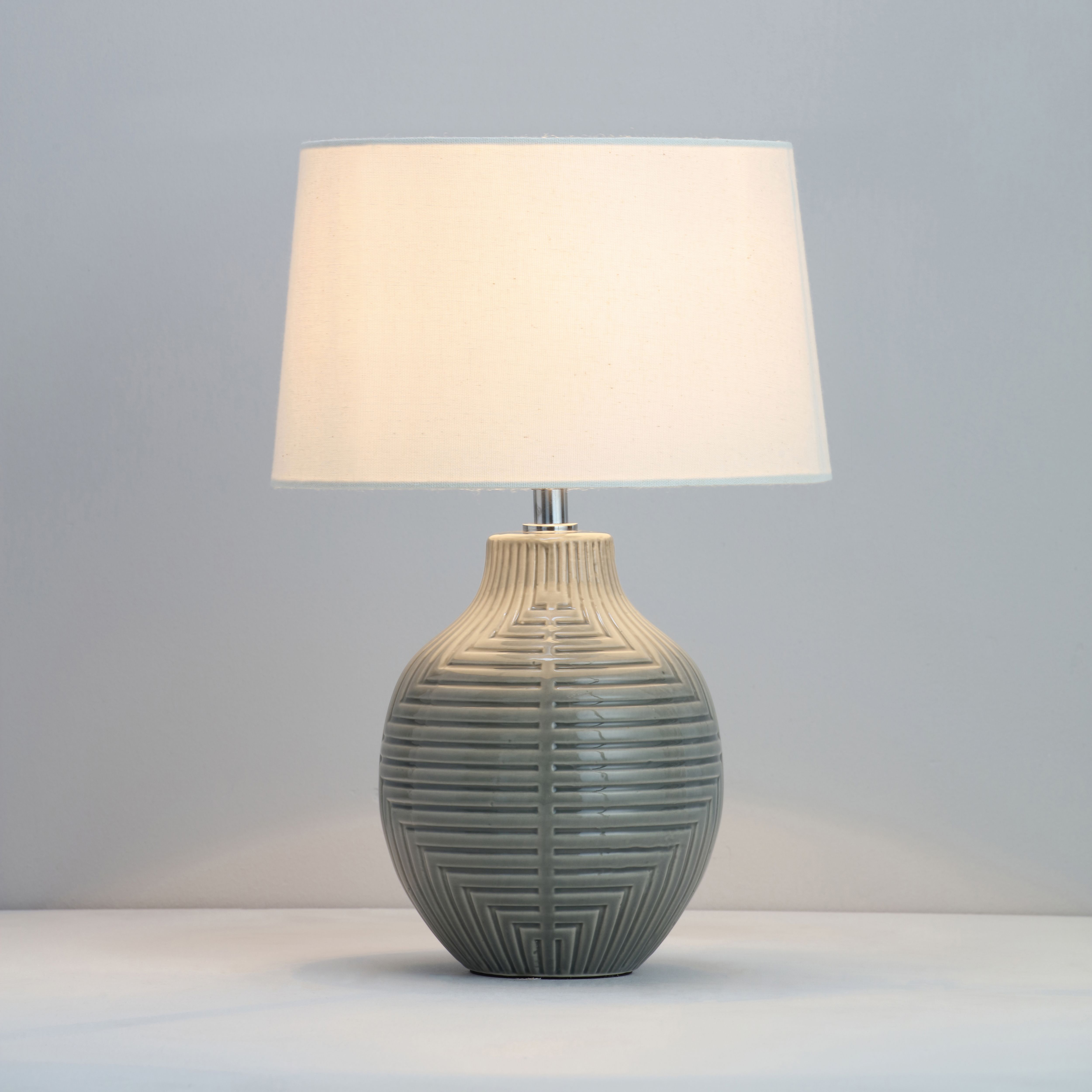 Ananke Embossed Ceramic Grey Table Light Price Comparisons | Compare The Build