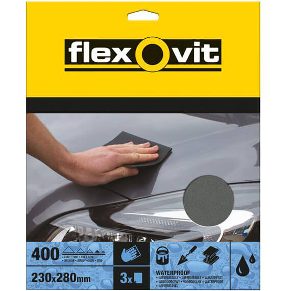 Flexovit Waterproof Sandpaper Fine Pack of 3 Price Comparisons | Compare The Build