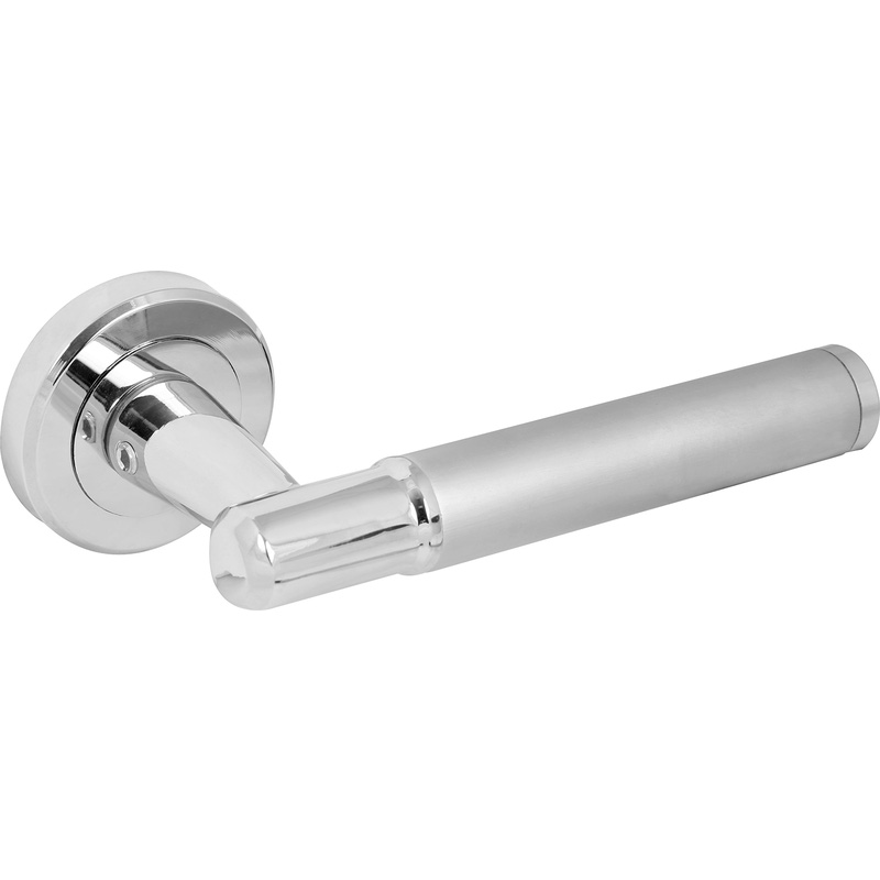 Serozzetta Image Lever On Rose Door Handles Polished / Satin Chrome (Pair) in Silver Price Comparisons | Compare The Build