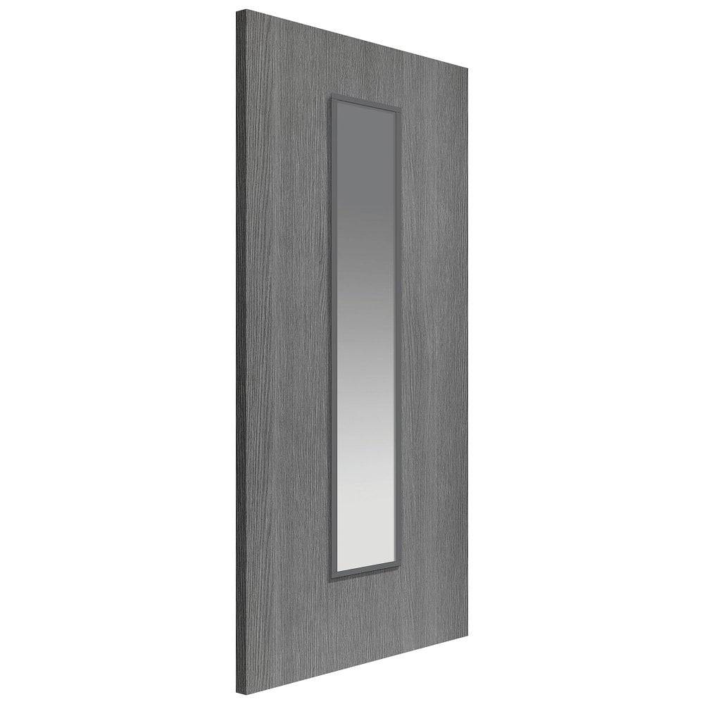 JB Kind Internal Slate Grey Pintado Fully Finished 1L Clear Flat Safety Glass with Raised Beading Door 1981mm x 686mm x 35mm (78" x 27") Price Comparisons | Compare The Build