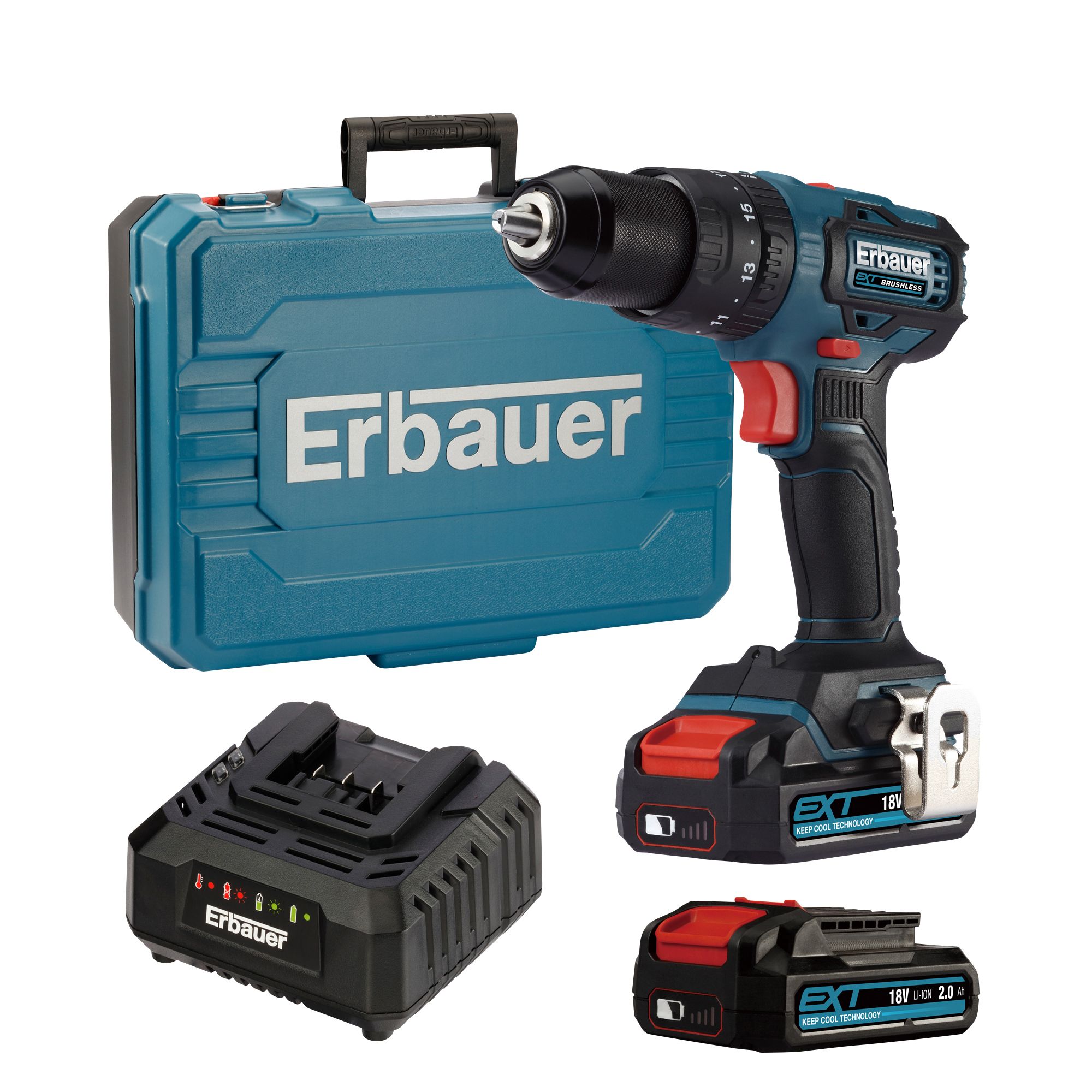 Erbauer Ext 18V 2 X 2Ah Li-Ion Cordless Combi Drill | Compare The Build