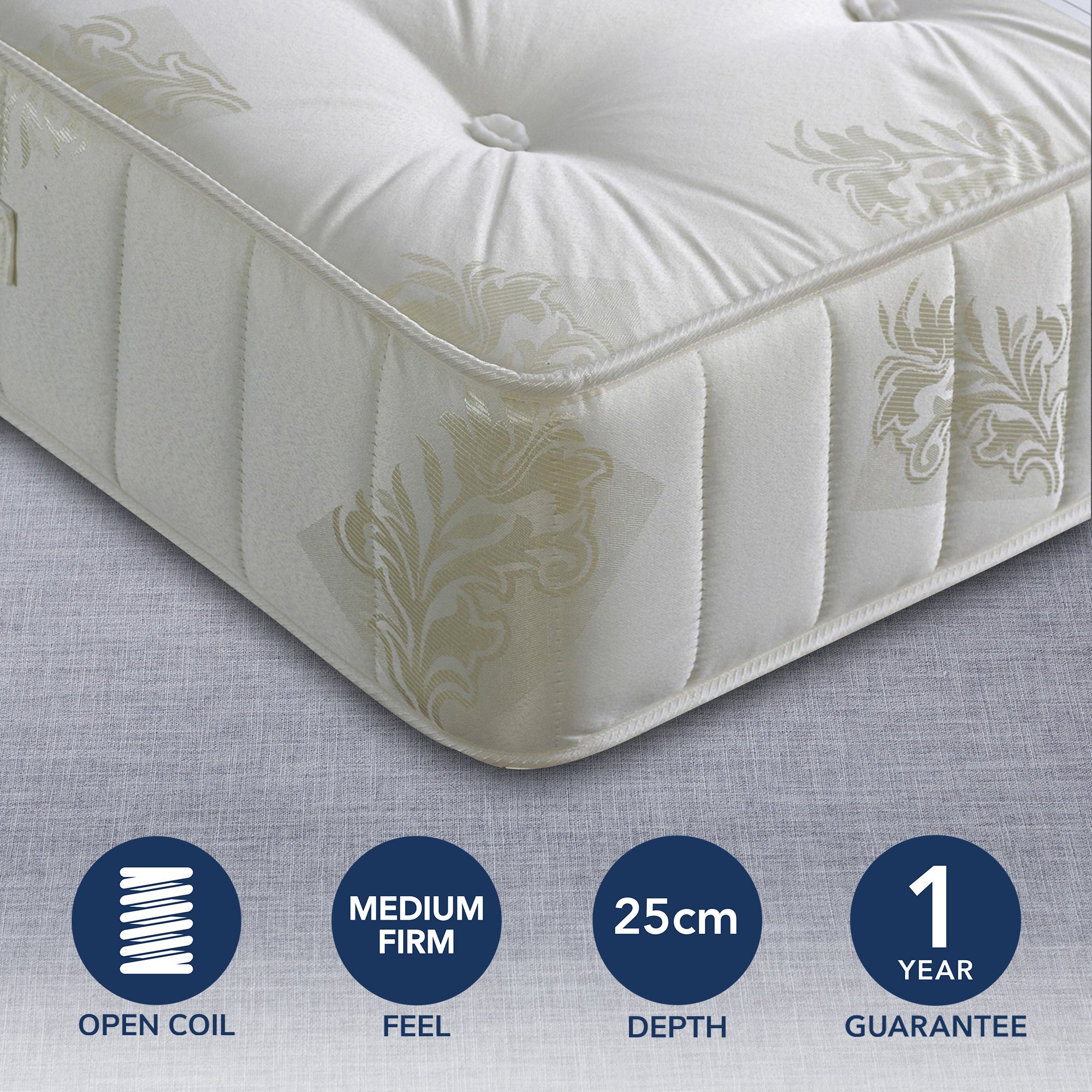 Orthopaedic Classic Medium Firm Mattress White Price Comparisons | Compare The Build