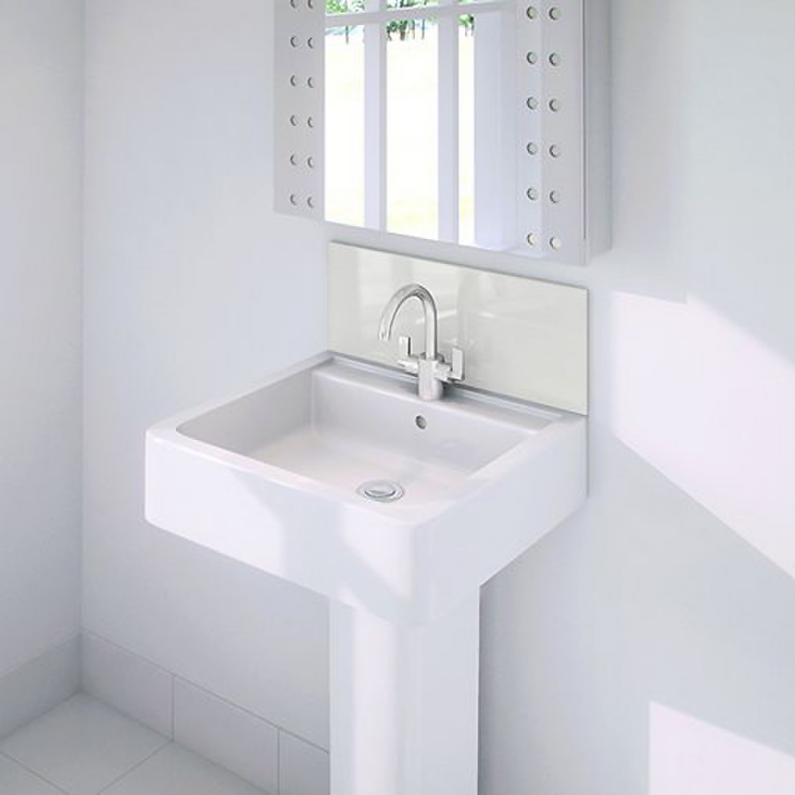 Wetwall Upstand - 600 x 200mm - White Pearl - Glass | Compare The Build