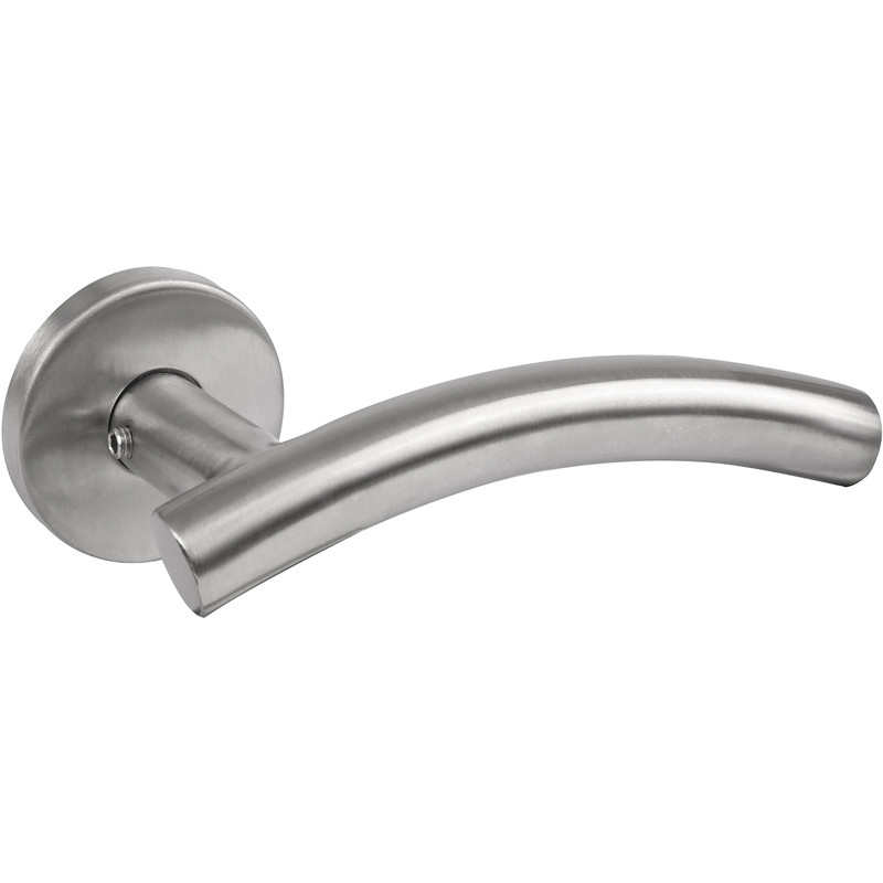 Eclipse Stainless Steel Lever On Rose Door Handles Satin (Pair) in Silver Price Comparisons | Compare The Build