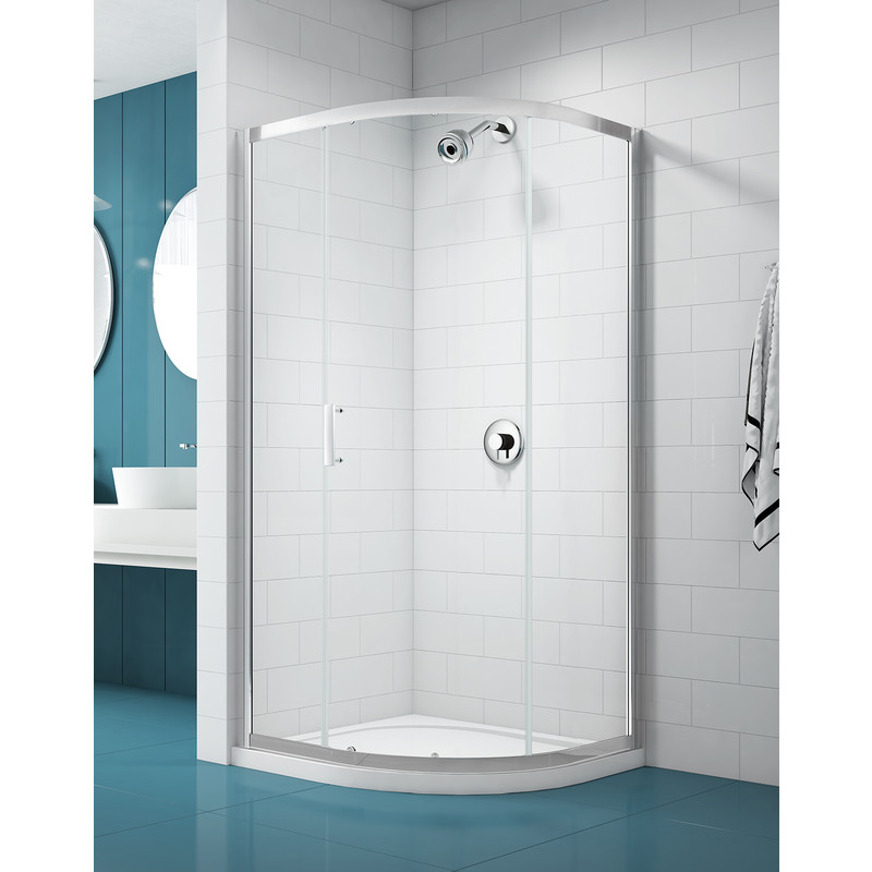 Merlyn NIX Sliding 1 Door Quadrant Shower Enclosure 900 x 900mm in Chrome Toughened Safety Glass Price Comparisons | Compare The Build