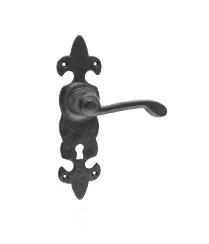 Fleur-De-Lis Lever Key Lock Door Handle - Antique Black - Internal/External - Pair - Designer Levers | Compare The Build