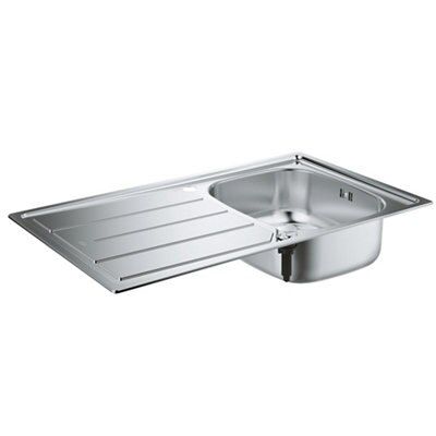 Grohe Satin Stainless Steel 1 Bowl Sink & Drainer | Compare The Build