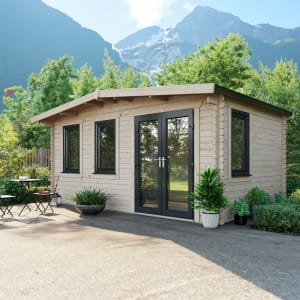 Power Sheds 10 x 16ft Right Hand Door Apex Chalet Log Cabin Price Comparisons | Compare The Build