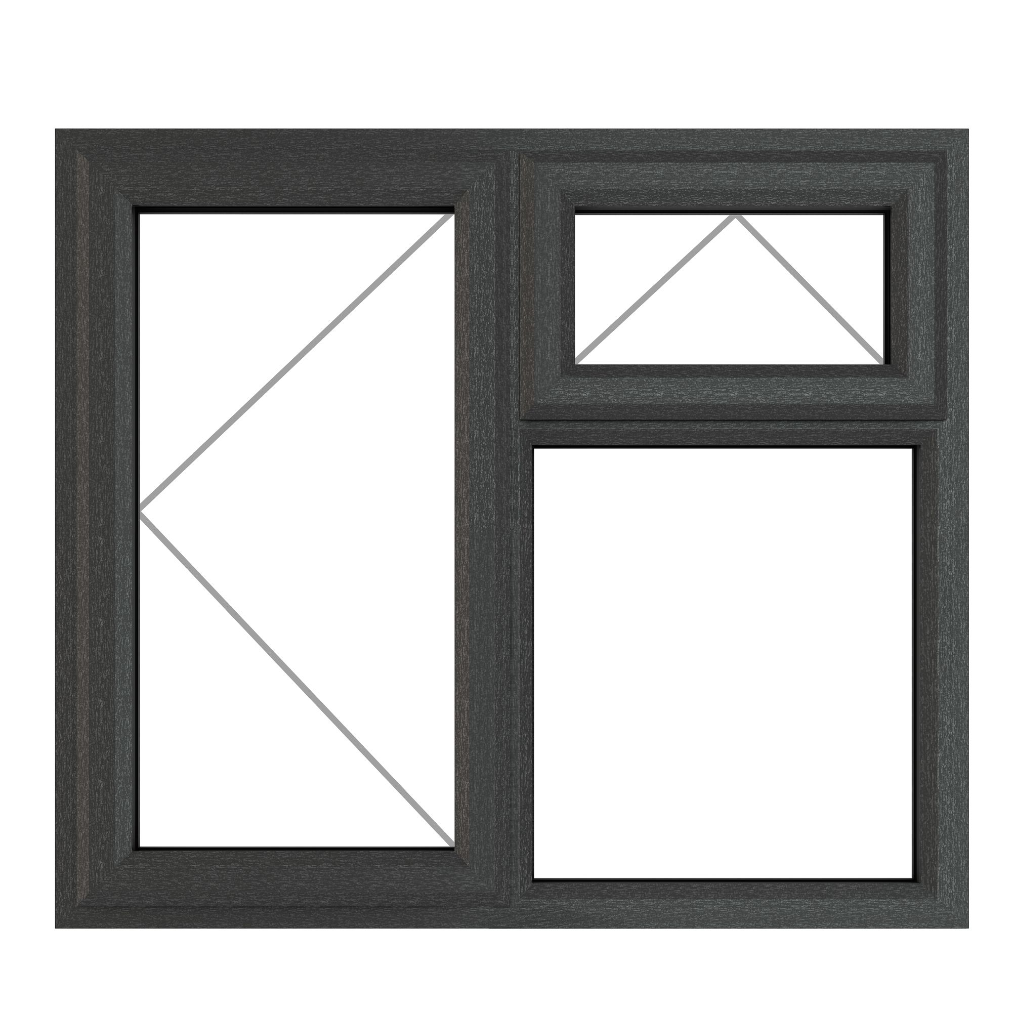 GoodHome Clear Double Glazed Grey Upvc Left-Handed Top Hung Window, (H)1190mm (W)1190mm Price Comparisons | Compare The Build