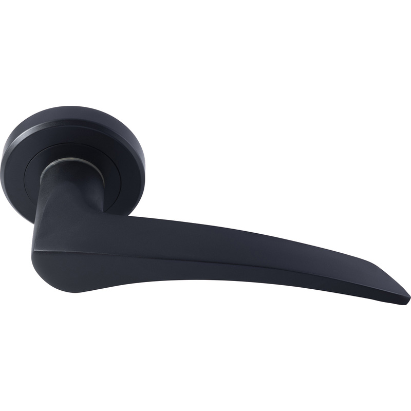 Serozzetta Olivier Lever on Rose Door Handles Matt (Pair) in Black Price Comparisons | Compare The Build