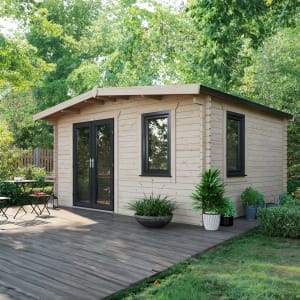 Power Sheds 12 x 14ft Left Hand Door Apex Chalet Log Cabin Price Comparisons | Compare The Build