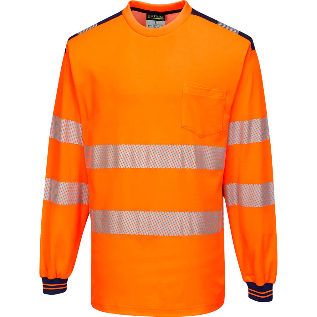 Portwest HiVisTex Pro Long Sleeved T Shirt Orange / Navy 4XL Price Comparisons | Compare The Build