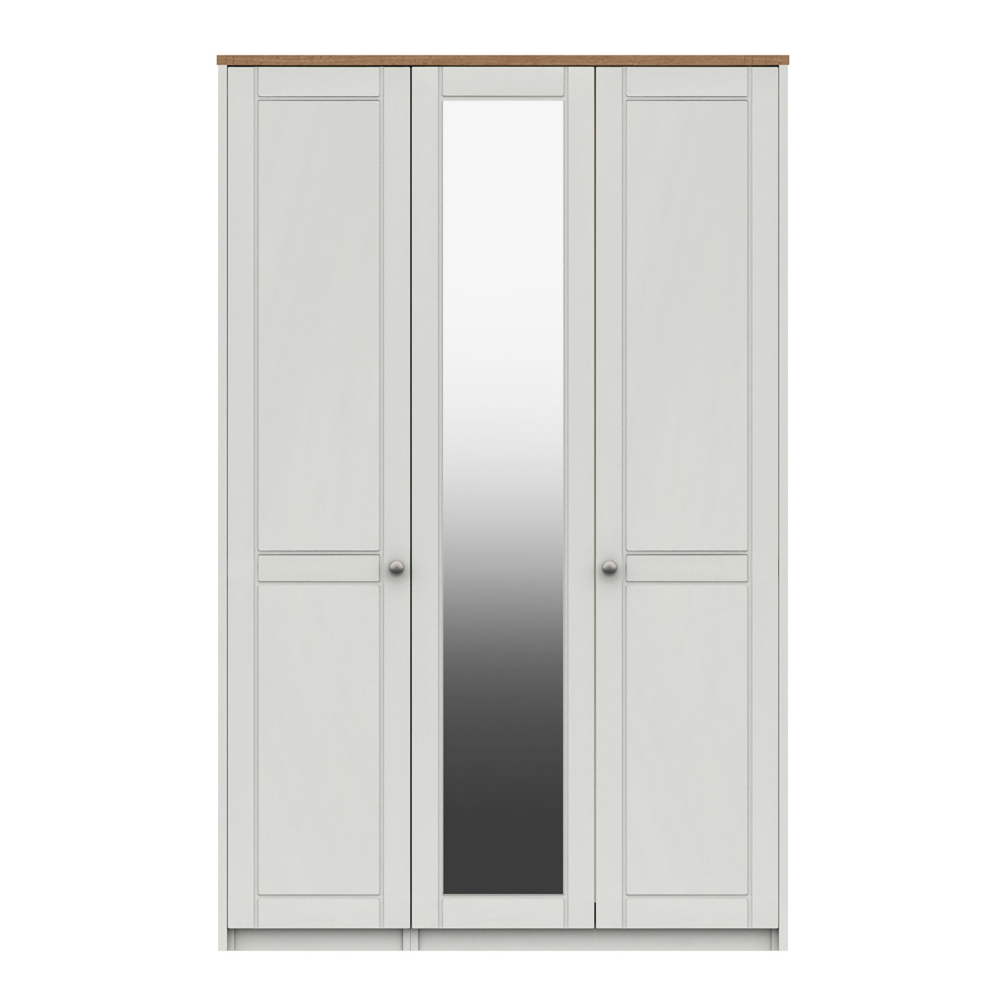 Darwin Triple Wardrobe, Mirrored Mid Oak (Brown) Price Comparisons | Compare The Build