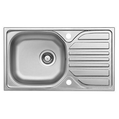 Cooke & Lewis Hewish Stainless Steel 1 Bowl Sink, Tap & Waste Kit Price Comparisons | Compare The Build