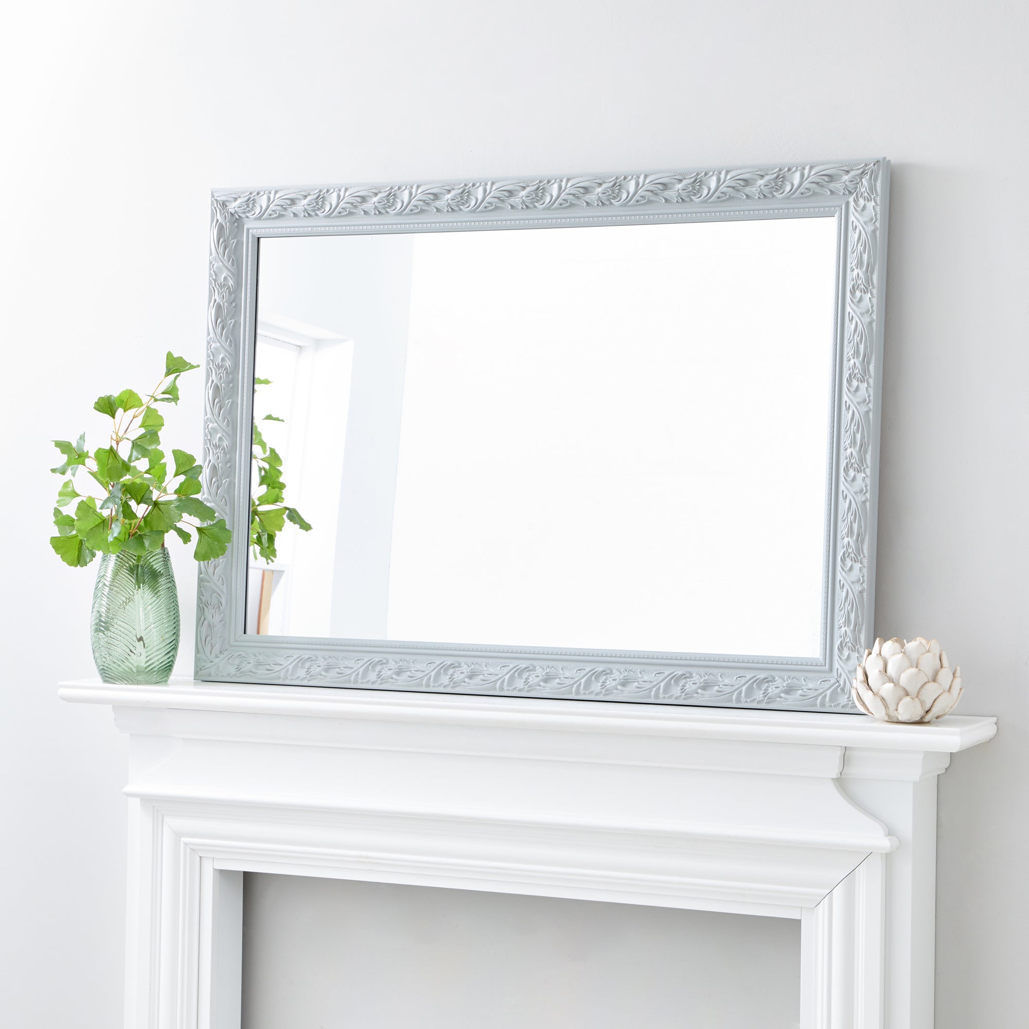 Decorative Wall Mirror, Grey 102x72cm Grey Price Comparisons | Compare The Build