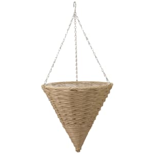 Smart Garden Mocha Faux Rattan Cone Hanging Basket - 14in | Compare The Build