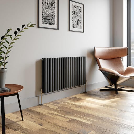 DuraTherm Double Panel Designer Radiator - 600 x 1200mm Anthracite Grey | Compare The Build