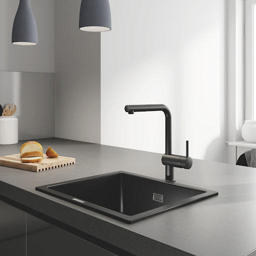 Grohe K700U Granite Black 1.0 Composite Inset Undermount Kitchen Sink & Waste 533 x 457mm Price Comparisons | Compare The Build