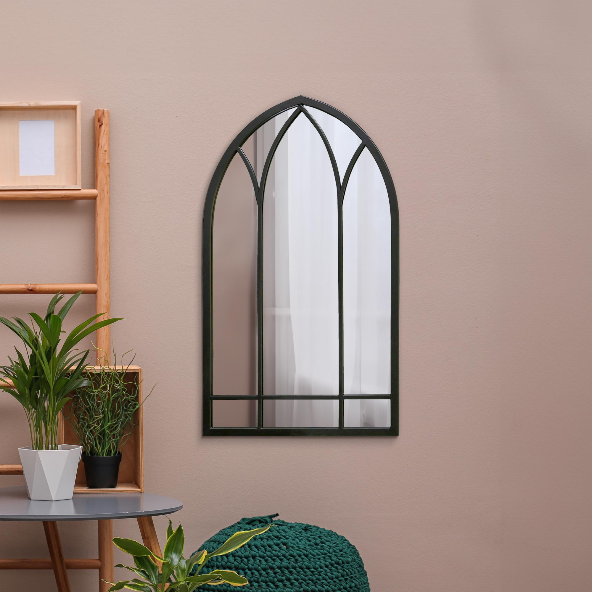 Arcus Window Arched Wall Mirror Black Price Comparisons | Compare The Build