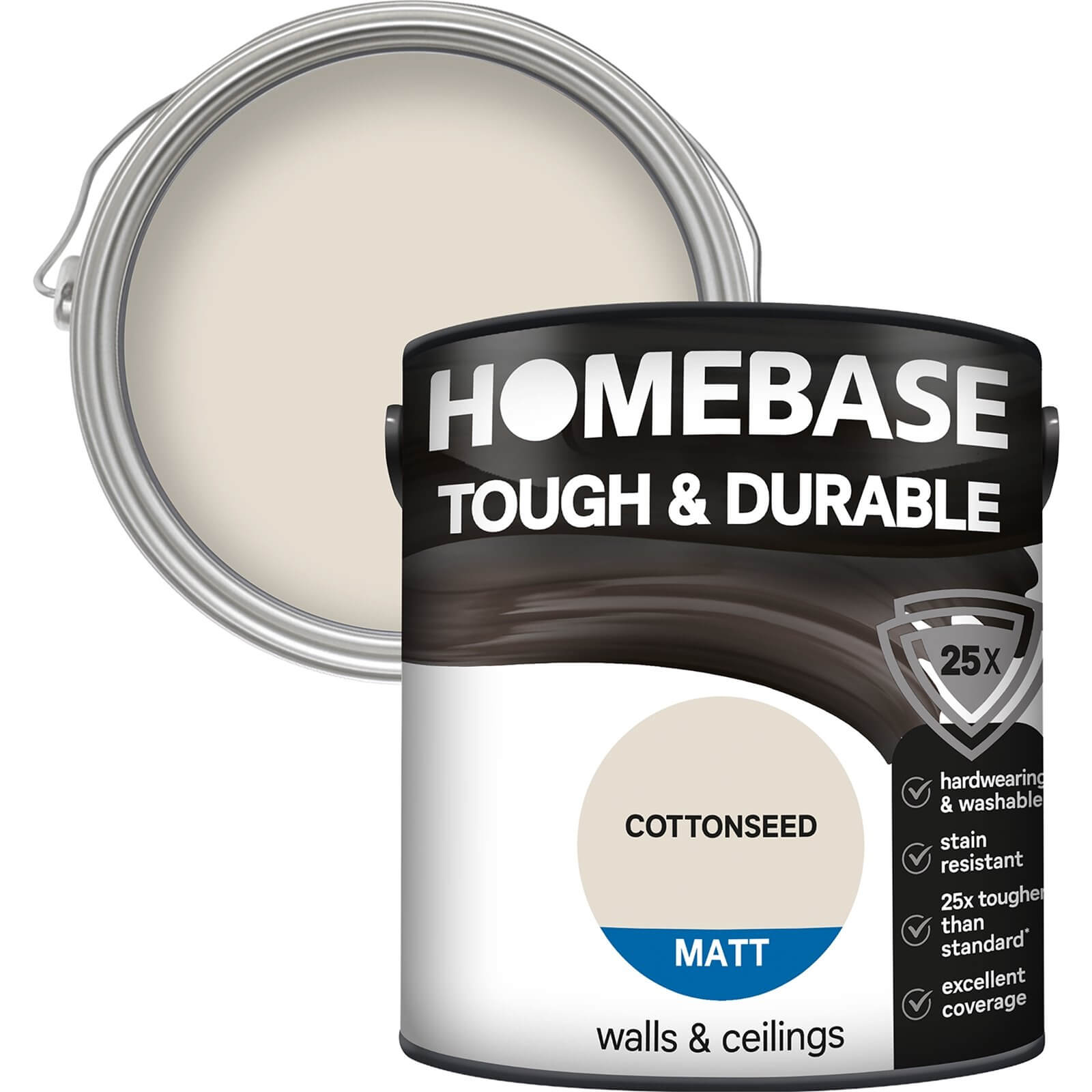 Homebase Tough & Durable Matt Paint - Cottonseed 2.5L | Compare The Build