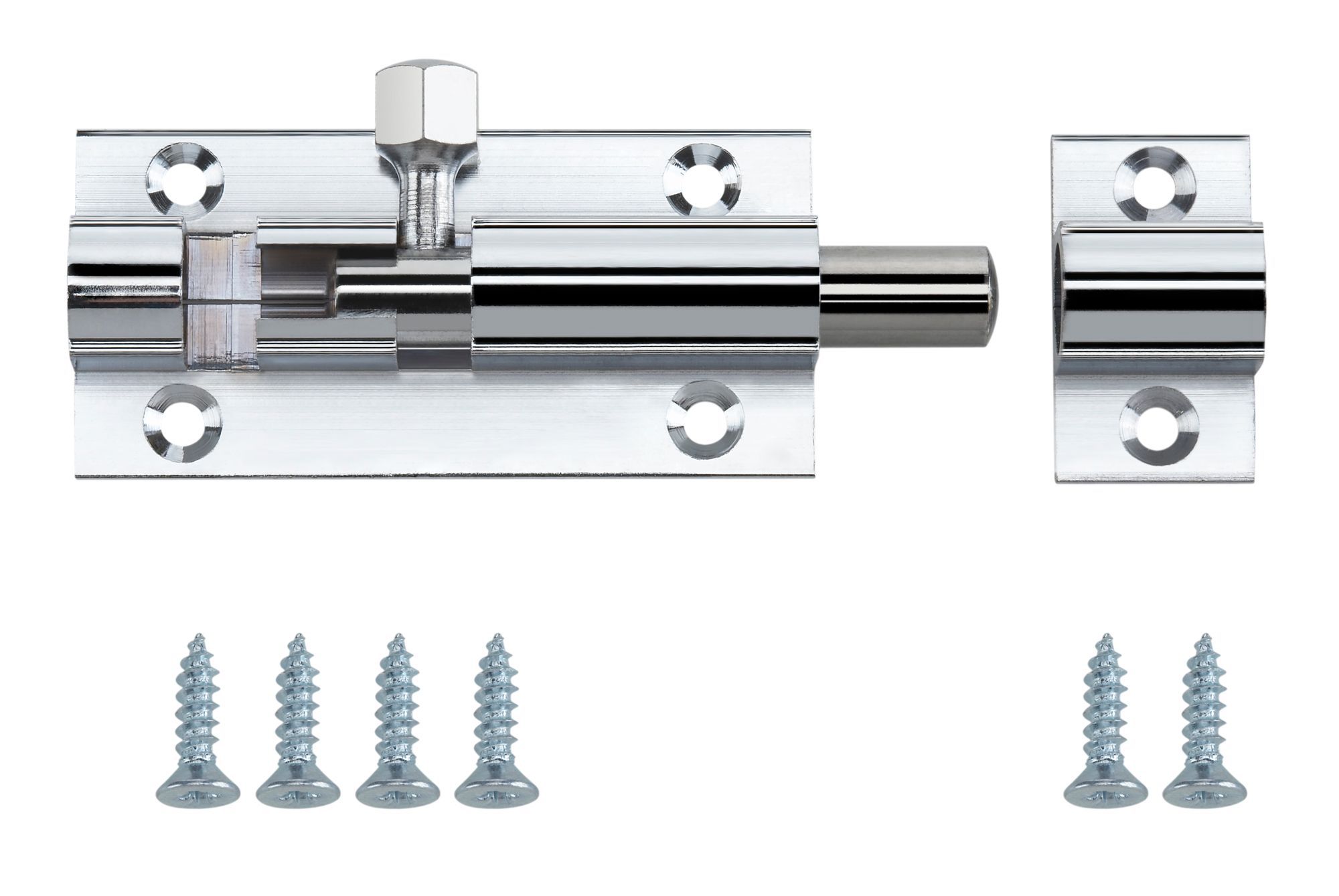 Chrome-Plated Brass Barrel N234 Door Bolt (L)50mm (W)25mm Price Comparisons | Compare The Build