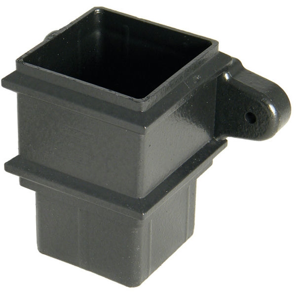 FloPlast Square Downpipe Socket with Fixing Lugs - 65mm Cast Iron Effect Price Comparisons | Compare The Build