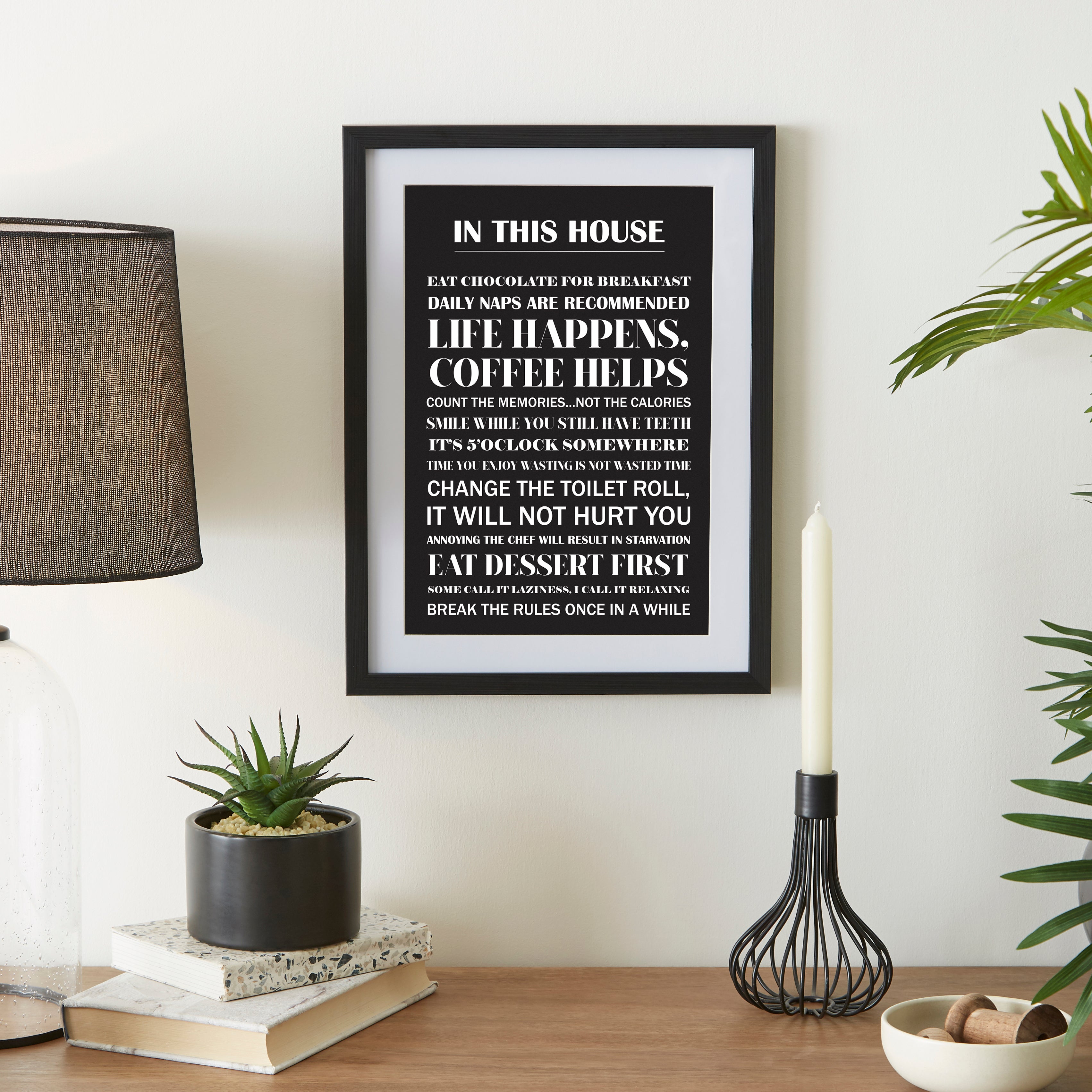 House Rules Framed Print Black Price Comparisons | Compare The Build