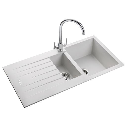 Rangemaster Andesite Crystal White Igneous Granite Inset 1.5 Kitchen Sink | Compare The Build