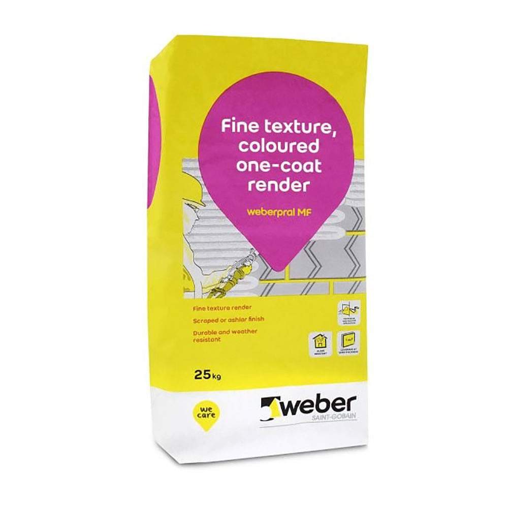 Saint Gobain Weberpral MF Fine Textured Through-Coloured Render 25kg - Cream 51140205 Price Comparisons | Compare The Build