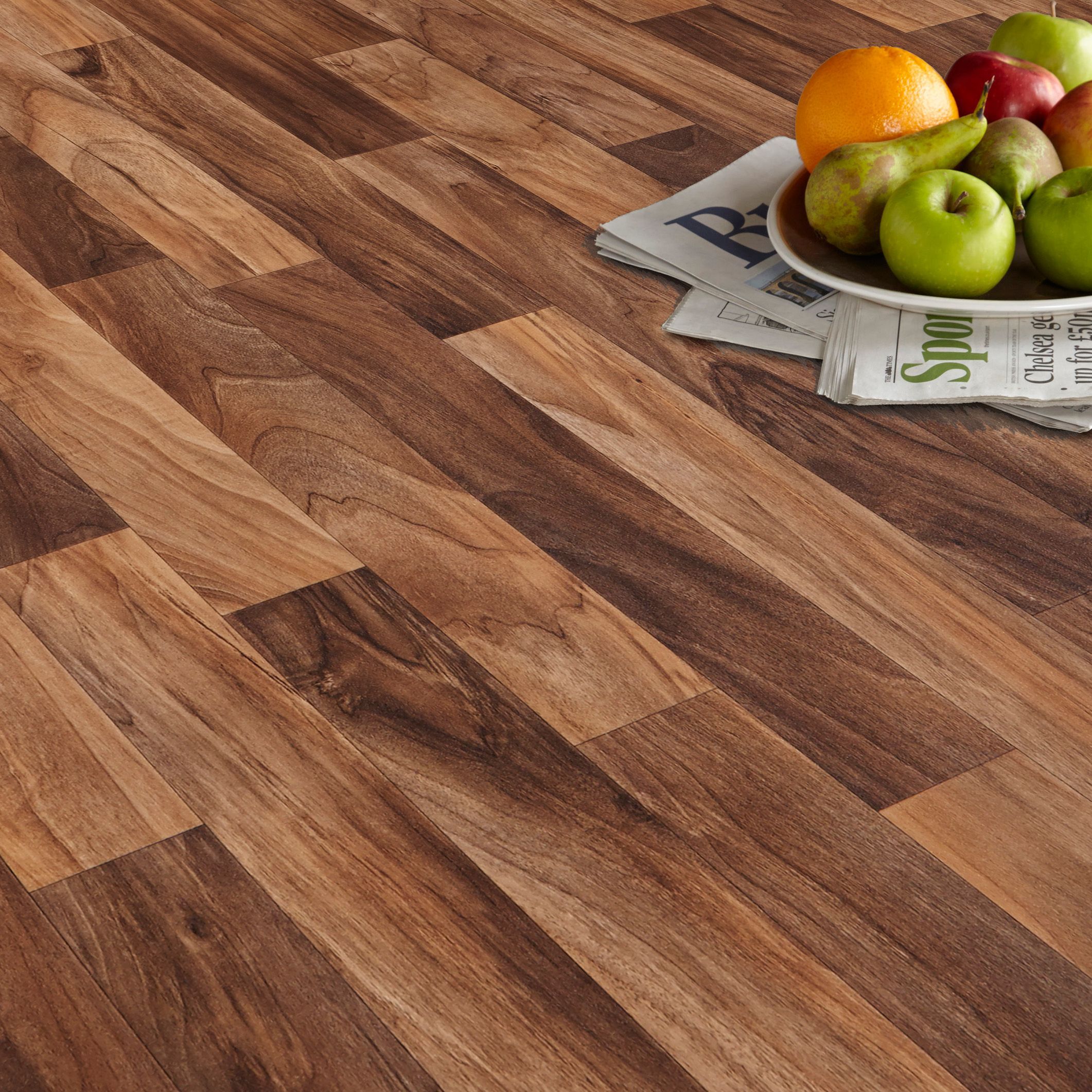 Colours Arezzo Natural Walnut Effect Vinyl Flooring, 6M² Price Comparisons | Compare The Build