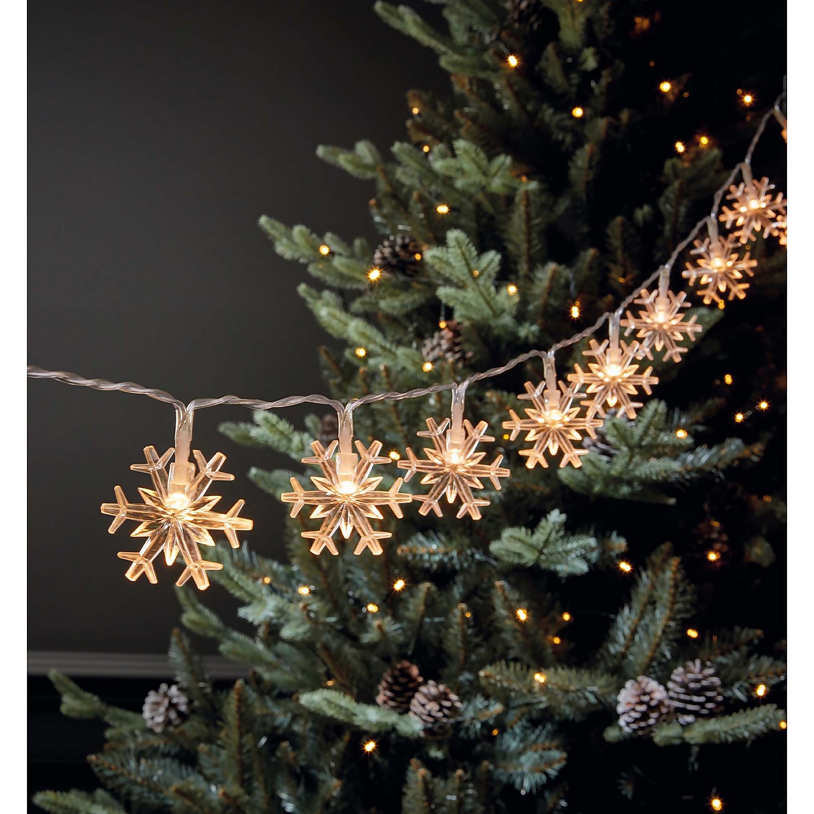 20 Large Snowflake Christmas String Lights (Battery Operated) Price Comparisons | Compare The Build